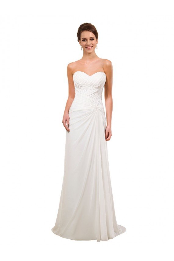 Sydney Sweetheart Neckline Chiffon Wedding Dress with Criss-Cross Ruched Bodice