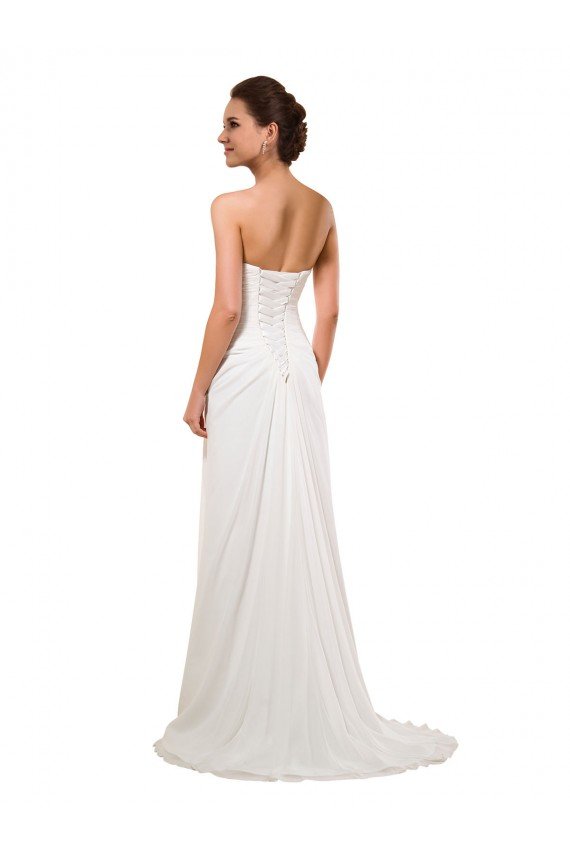 Sydney Sweetheart Neckline Chiffon Wedding Dress with Criss-Cross Ruched Bodice