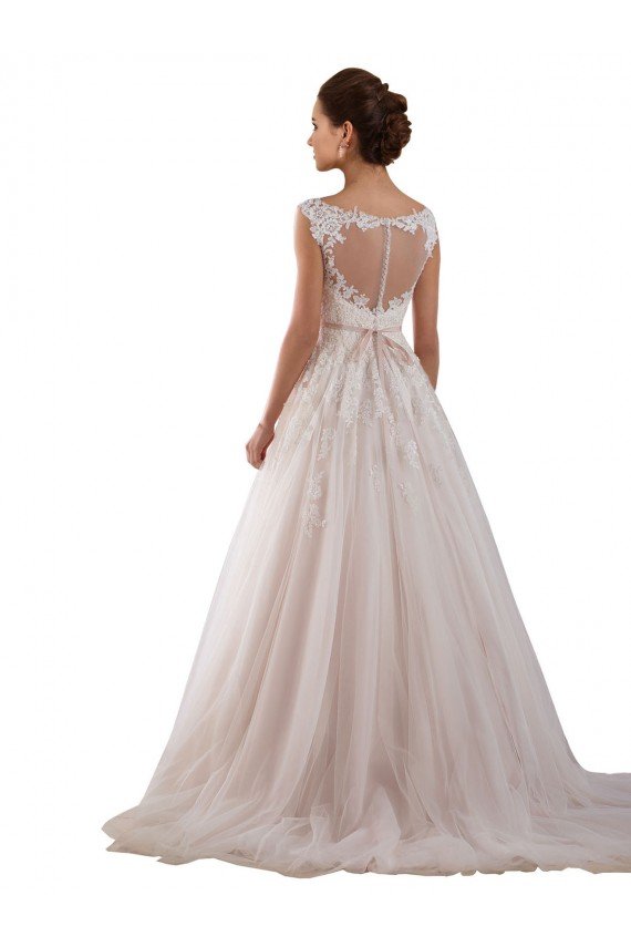 Sydney Illusion Sweetheart Neck Ball Gown Tulle Wedding Dress with Lace Bodice