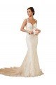 Sydney Modern Chapel Train Sweetheart Mermaid Lace Wedding Dress with Keyhole Back