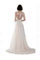 Sydney High Lace Neck Illusion Back Tulle Boho Wedding Dress
