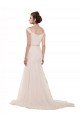 Sydney Cap Sleeves Off the Shoulder Ruched Mermaid Tulle Beach Wedding Dress