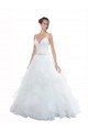 Sydney Spaghetti Straps Ball Gown Beach Wedding Dress with Lace Bodice