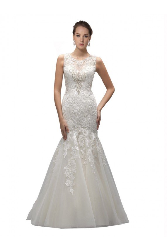 Sydney Illusion High Neck Mermaid Lace Wedding Dress
