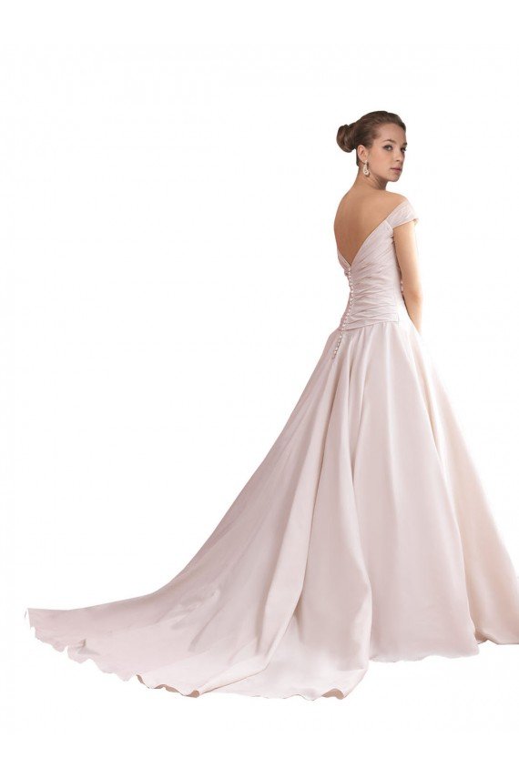Sydney Off the Shoulder Sweetheart Ball Gown Satin Wedding Dress