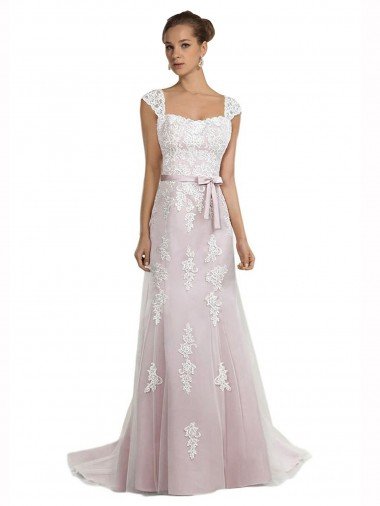 Sydney Strapless Mermaid Tulle Lace Beach Wedding Dress with Belt