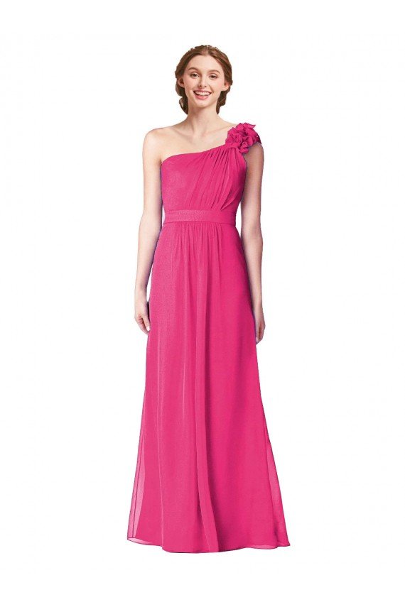 Sydney Full Length One Shoulder Chiffon Bridesmaid Dress