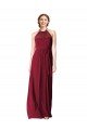 Sydney Halter Neck Chiffon Bridesmaid Dress with Shirred Bodice