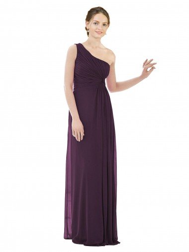 Sydney Draped One Shoulder Full Length Chiffon Bridesmaid Dress