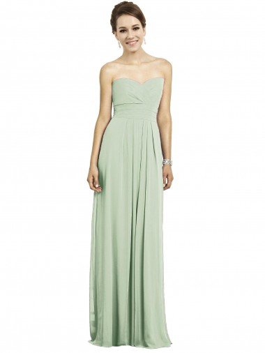Sydney Full Length Strapless Chiffon Bridesmaid Dress with Sweetheart Neckline