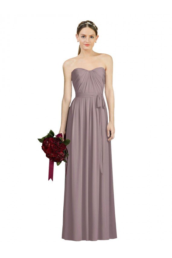 Sydney Sweetheart Neckline Long Full Length Chiffon Bridesmaid Dress