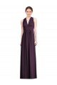 Sydney Long Chiffon V-Neck Bridesmaid Dress with Shirred Bodice