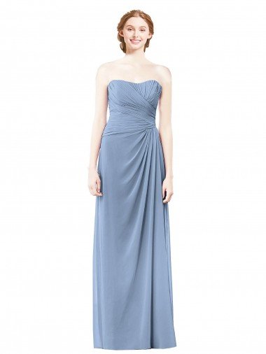Sydney Strapless Long Chiffon Bridesmaid Dress with Sweetheart Neckline
