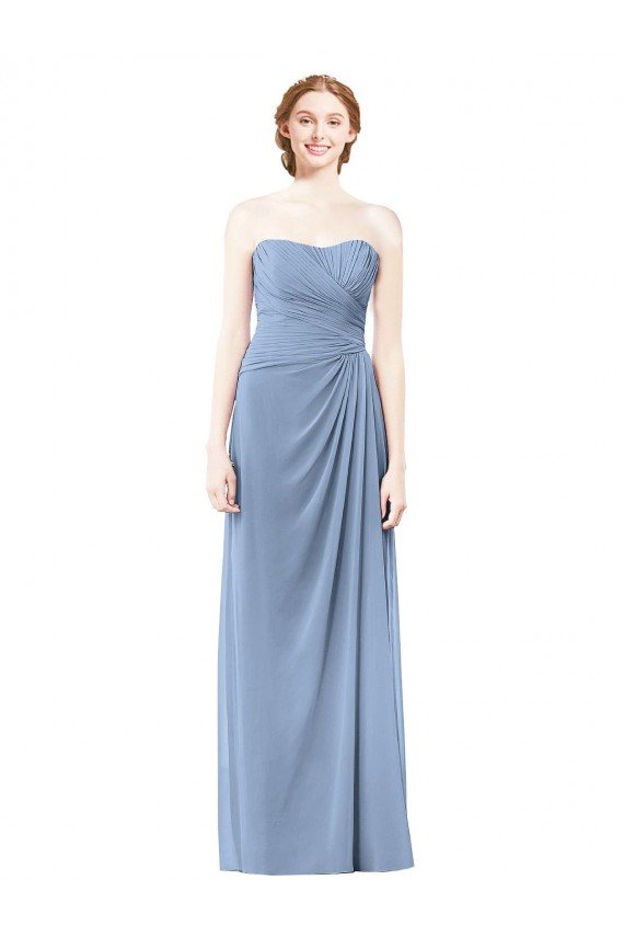 Sydney Strapless Long Chiffon Bridesmaid Dress with Sweetheart Neckline