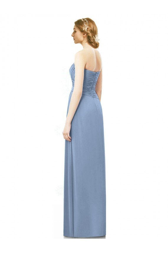 Sydney Strapless Long Chiffon Bridesmaid Dress with Sweetheart Neckline