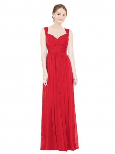 Sydney Full-Length Long Chiffon Bridesmaid Dress with Side Front Slit