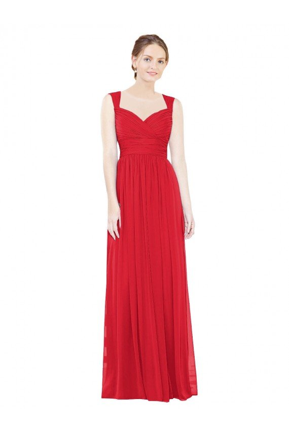 Sydney Full-Length Long Chiffon Bridesmaid Dress with Side Front Slit