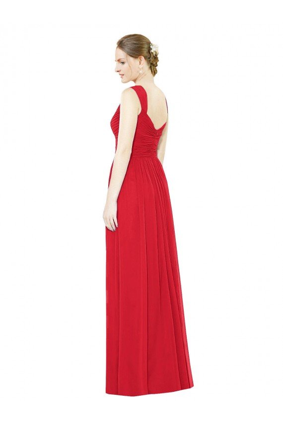 Sydney Full-Length Long Chiffon Bridesmaid Dress with Side Front Slit