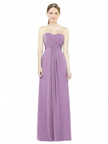 Sydney Sweetheart Neckline Strapless Chiffon Bridesmaid Dress with Wrap Pleat
