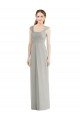 Sydney Full Length Lux Chiffon Dress with Draped Bodice And Shirred Straps