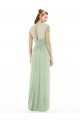 Sydney Sheer Back Cap Sleeves Long Chiffon Bridesmaid Dress 