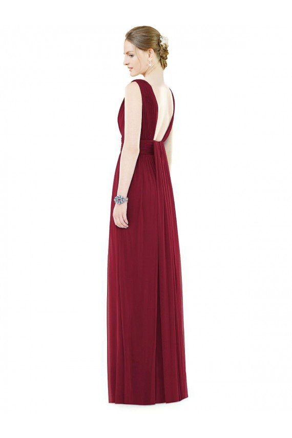 Sydney Low Square Back Sleeveless Shirred Skirt Bridesmaid Dress