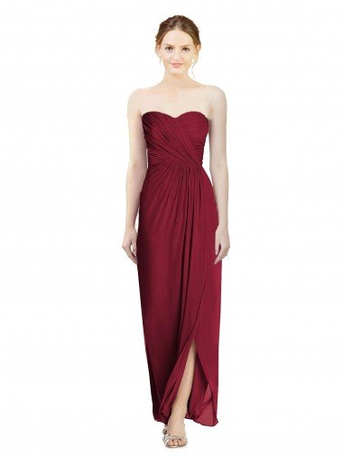 Sydney Strapless Sweetheart Long Chiffon Bridesmaid Dress