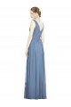 Sydney Sleeveless Draped Chiffon Maxi Bridesmaid Dress with Front Slit