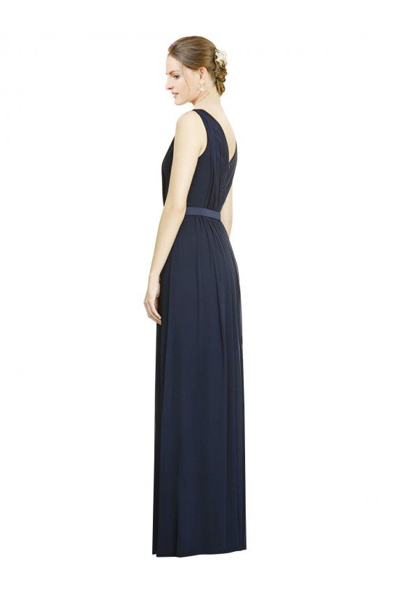 Sydney Full-Length V-Neck Lux Chiffon Bridesmaid Dress with V-Back