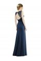 Sydney Lace Bodice Open Back Trumpet Chiffon Bridesmaid Dress with Bow Belt