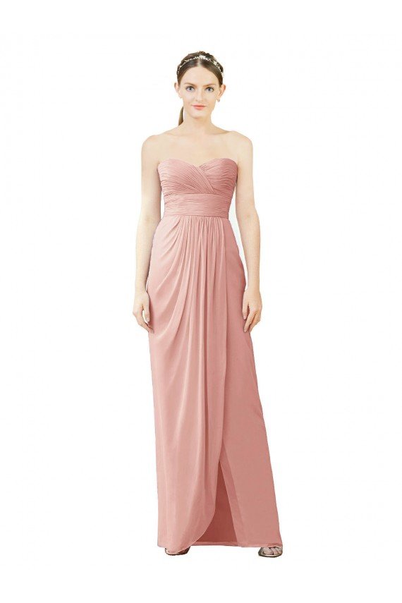 Sydney Strapless Sweetheart Long Chiffon Wrap Bridesmaid Dress