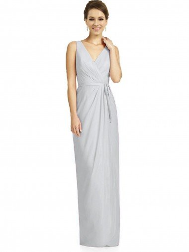 Sydney Draped V-Neck Cocktail Length Chiffon Bridesmaid Dress