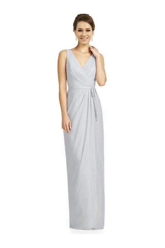 Sydney Draped V-Neck Cocktail Length Chiffon Bridesmaid Dress
