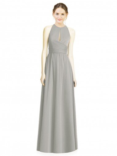 Sydney Draped Keyhole Long Chiffon Bridesmaid Dress