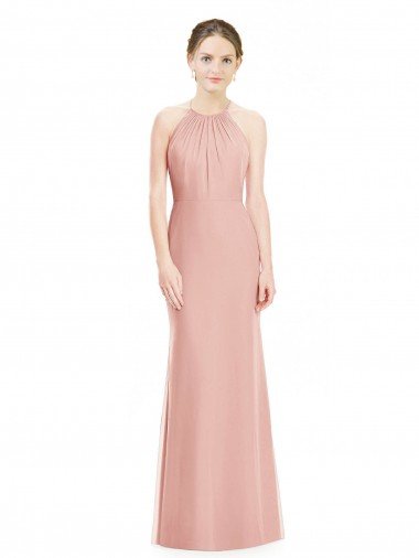 Sydney Halter Neck Trumpet Chiffon Bridesmaid Dress