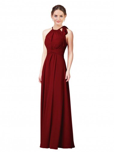 Sydney Luxe Chiffon Bridesmaid Dress with Open Slit In the Back