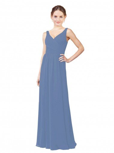 Sydney Draped V-Neck Luxe Chiffon Bridesmaid Dress