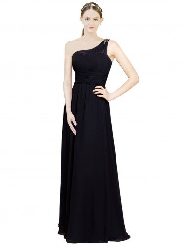 Sydney Sweetheart Chiffon Bridesmaid Dress with Beaded One Shoulder Strap