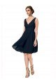 Sydney Short Knee Length Criss Cross Draped Chiffon Cocktail Bridesmaid Dress