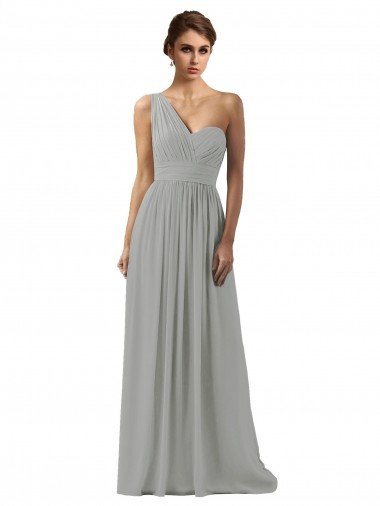 Shop Ruffled One Shoulder Floor Length Long Chiffon Bridesmaid Dress Sydney