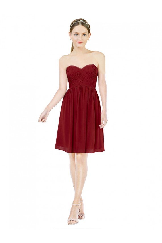 Sydney Short Sweetheart Knee Length Chiffon Cocktail Bridesmaid Dress with Open Back