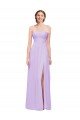 Sydney Strapless Mermaid Chiffon Bridesmaid Dress WITH High Side Slit and Ruffles
