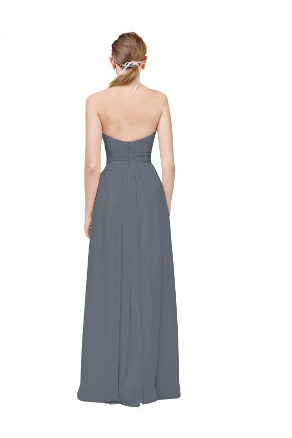 Sydney Twisted Waist Pleats Sweetheart Long Chiffon Bridesmaid Dress