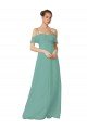 Sydney Hand-Ruched Chiffon Bridesmaid Dress with Flutter Sleeves