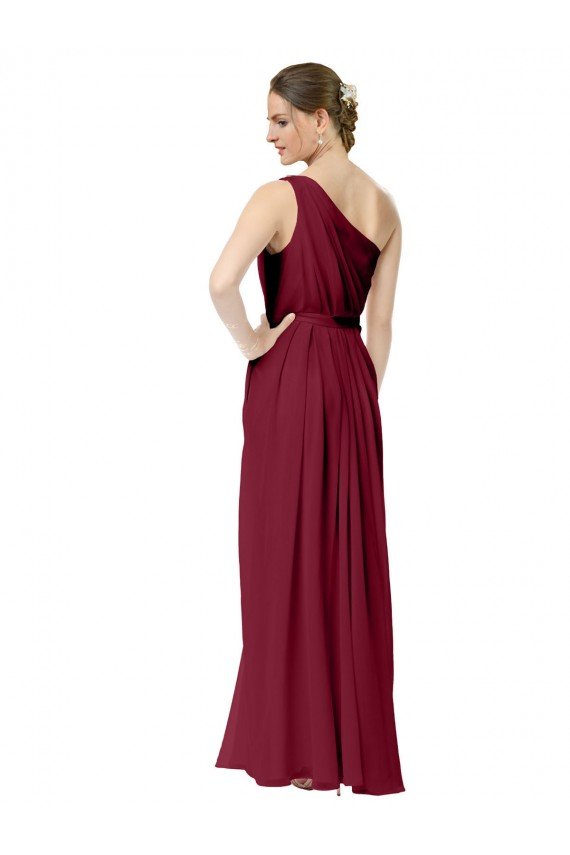 Sydney Draped One Shoulder Long Floor Length Chiffon Bridesmaid Dress