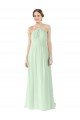 Sydney Front halter Neckline and Deep Back Long Chiffon Bridesmaid Dress