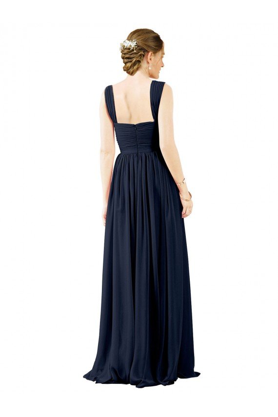 Sydney Square Neckline Sexy Open Back Long Chiffon Bridesmaid Dress
