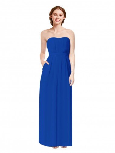 Sydney Strapless Sweetheart Keyhole Back Long Chiffon Bridesmaid Dress