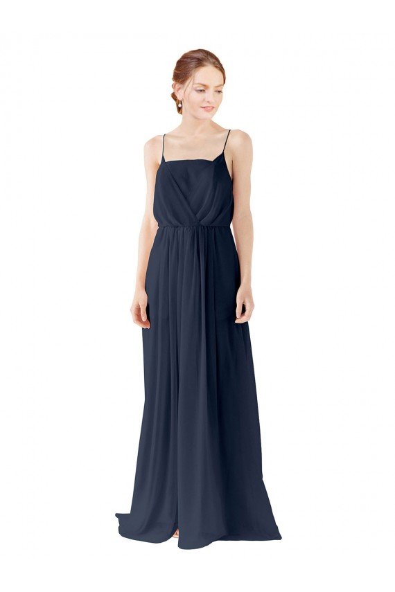 Sydney Spaghetti Straps Open Back Long Chiffon Bridesmaid Dress