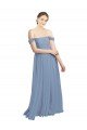 Sydney Long Floor Length Chiffon Bridesmaid Dress with Fluttering Off the Shoulder Straps